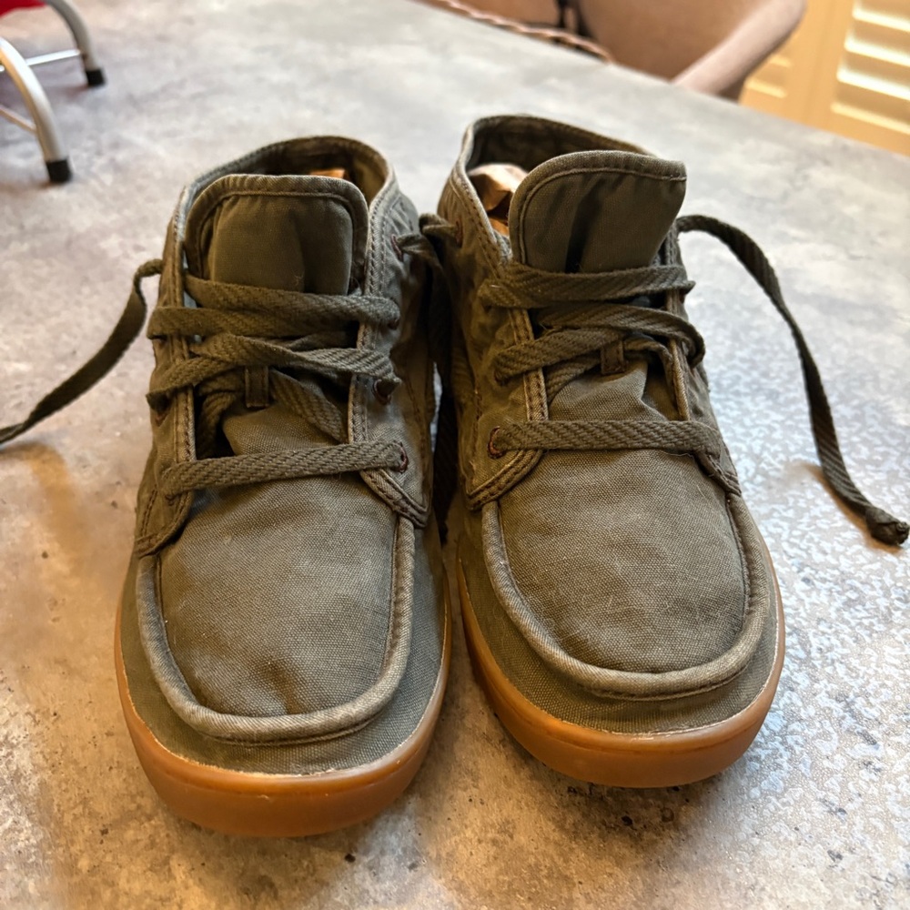 Sanuk Vee K Shawn High Top Olive Wash Canvas Sneakers 8.5 Womens - Picture 15 of 15